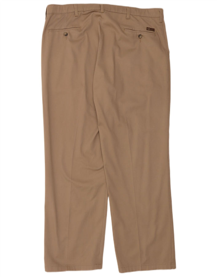 LEE Herre Custom Fit Straight Chino Bukser W40 L32 Beige Bomuld
