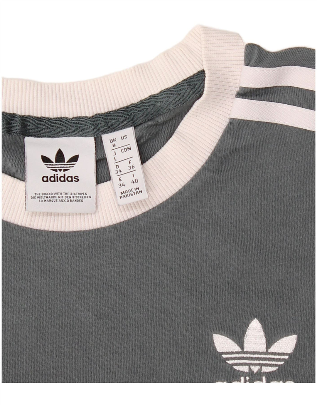 ADIDAS Womens T-Shirt Top UK 8 Small Grey Cotton