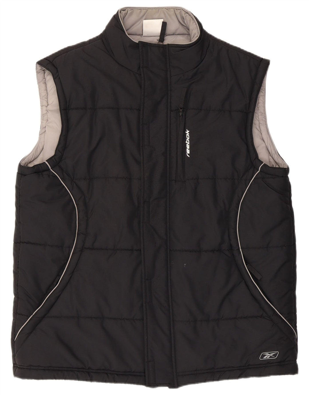 REEBOK Herre polstret Gilet UK 40 Stor sort polyester