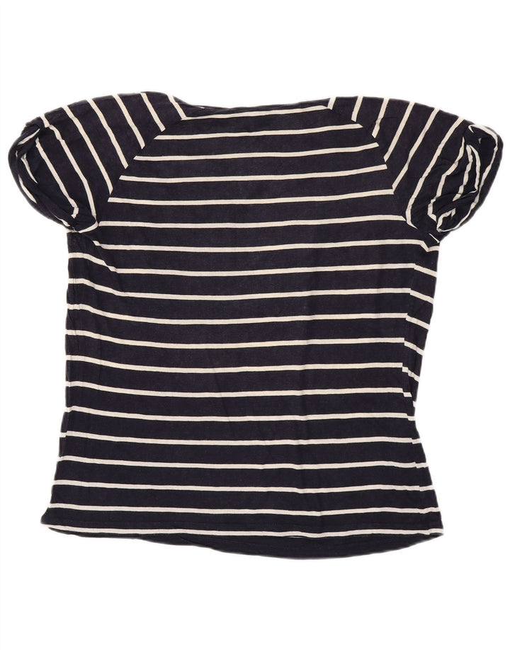 TOMMY HILFIGER T-shirt top til kvinder UK 14 Mellem marineblå stribet