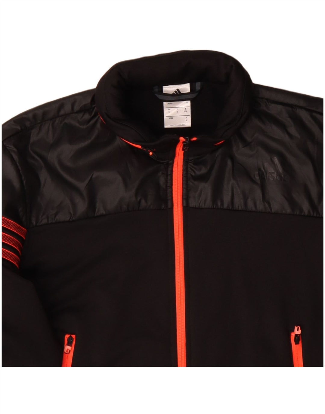 Adidas Træningsdragt med hætte til mænd, topjakke UK 38/40 Medium Sort Polyester