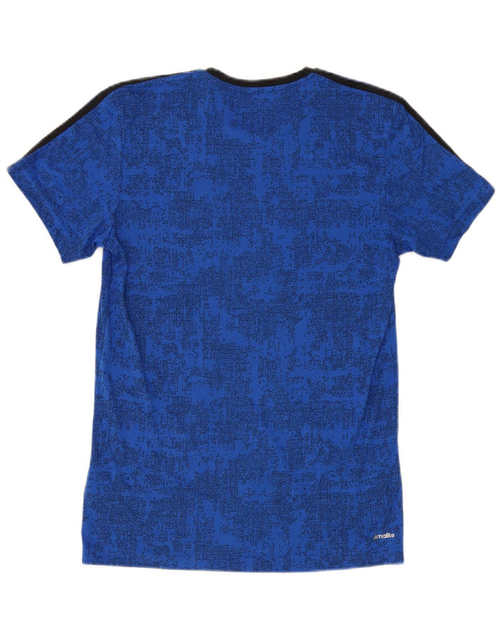 ADIDAS Herre Climalite T-Shirt Top Medium Blue Camouflage Polyester