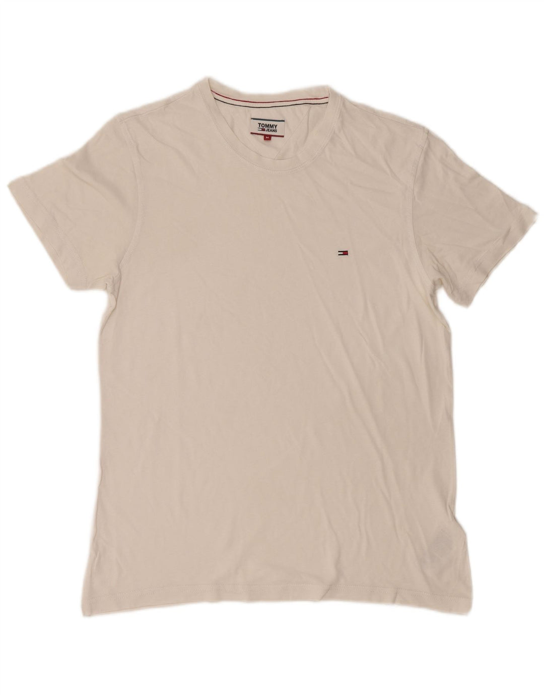Tommy Hilfiger Herre T-Shirt Top Medium Hvid Bomuld