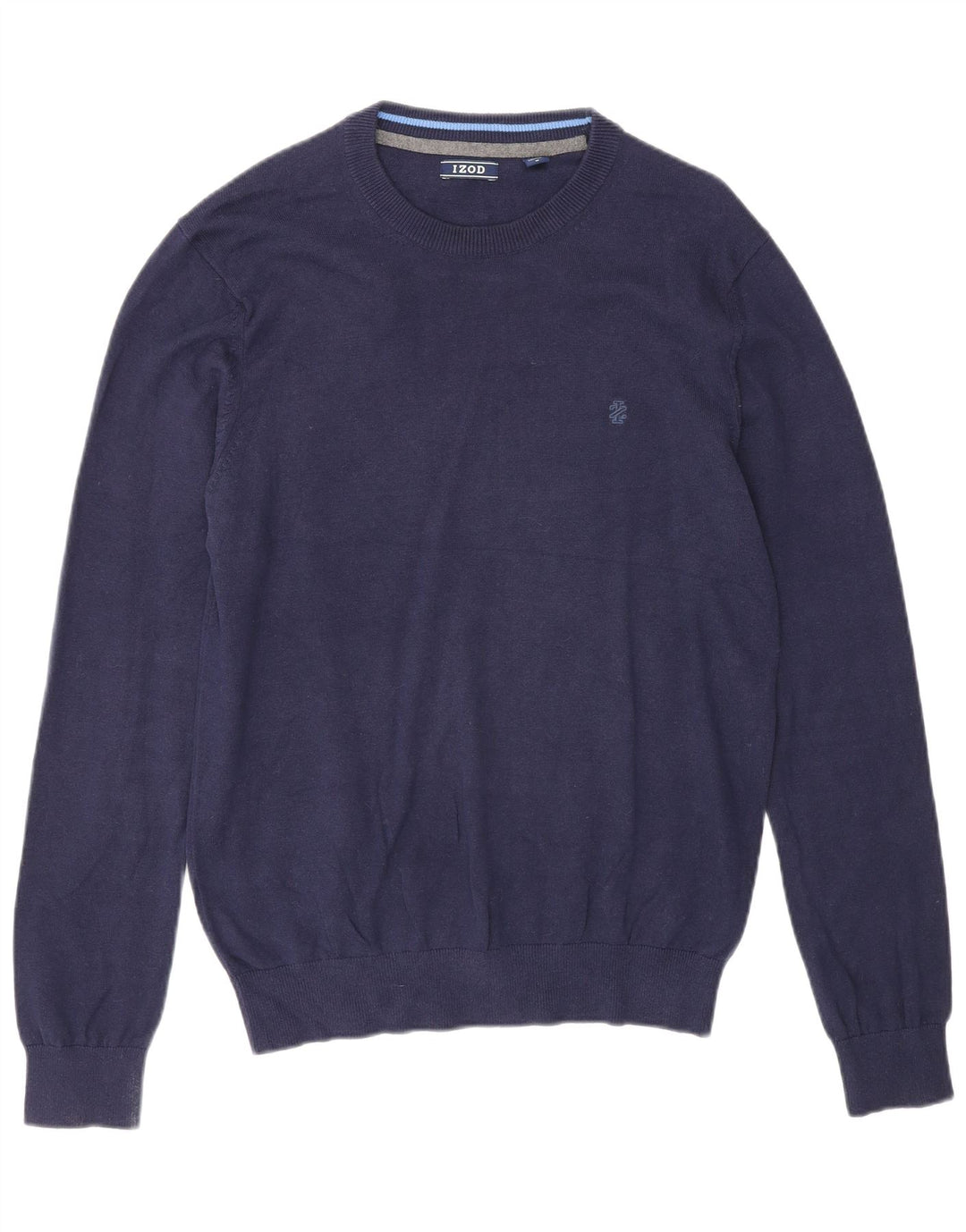 Izod Herre Crew Neck Jumper Sweater Medium Navy Blue Bomuld