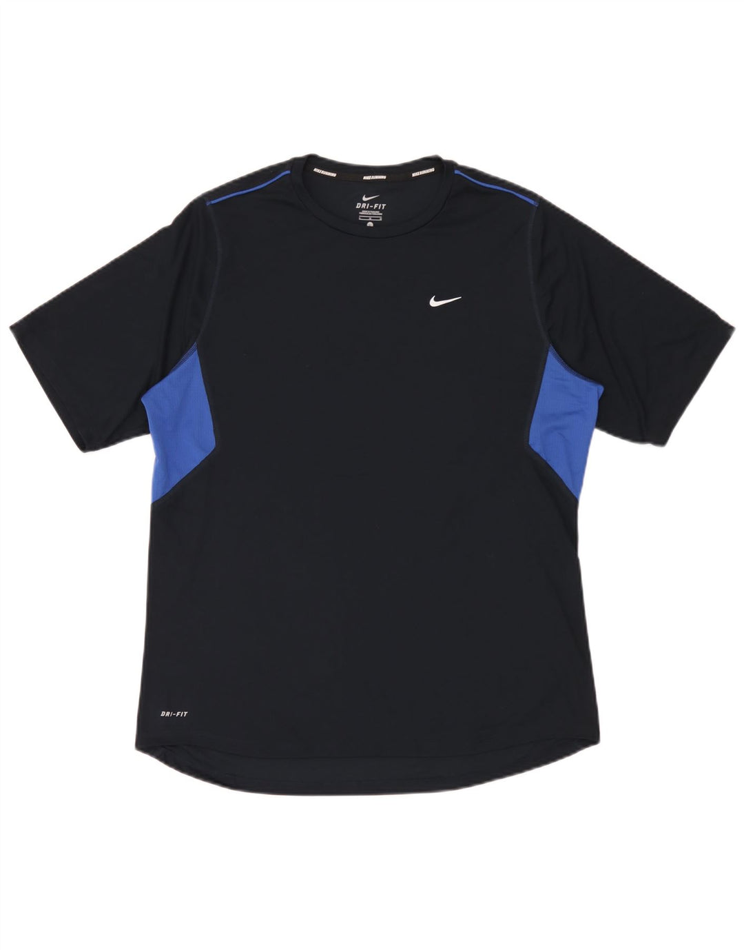 Nike Dri Fit T-shirt top til mænd, stor marineblå farveblok