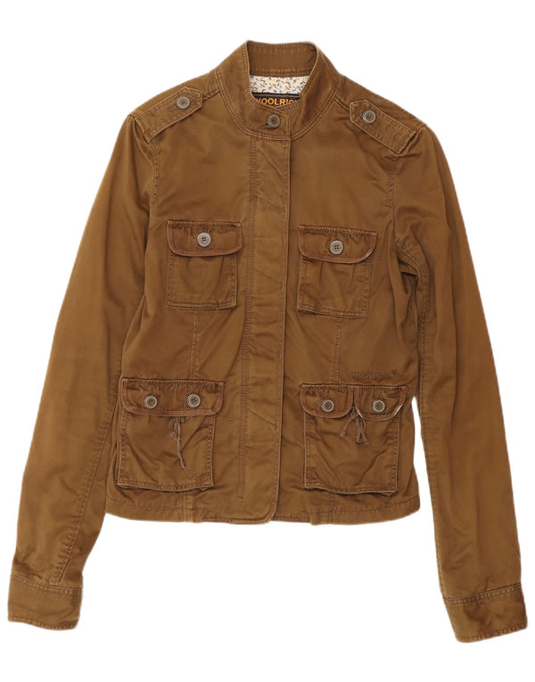 Woolrich Militærjakke til kvinder UK 12 Medium Brun Bomuld