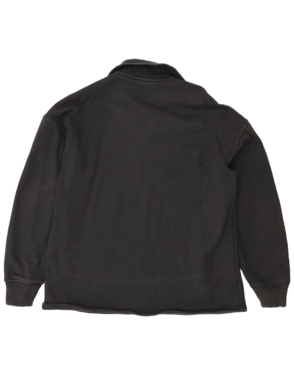 Adidas Dame Oversized Zip Neck Sweatshirt Jumper UK 10 Small Black Bomuld