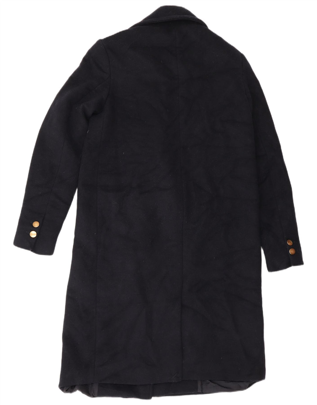 Zara Dame Dobbeltradet Frakke UK 14 Medium Navy Blue