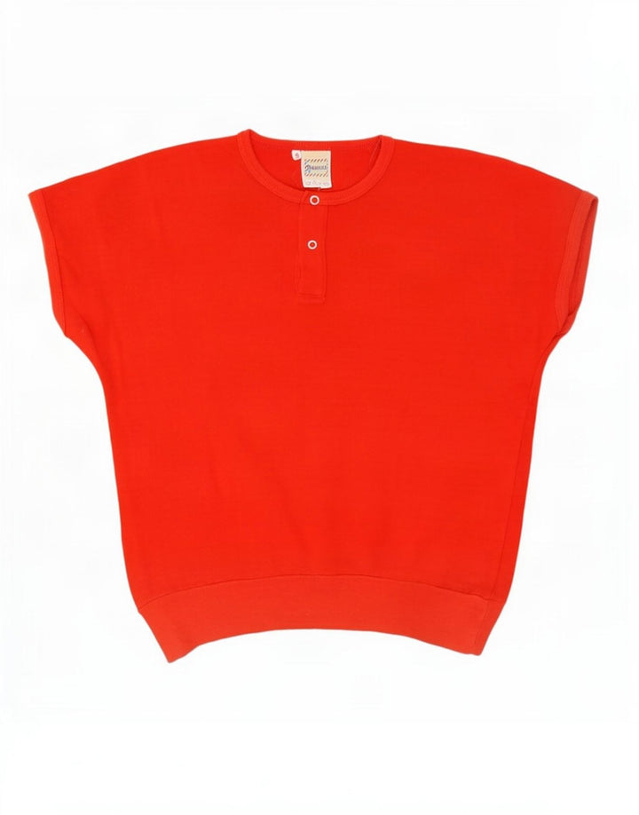 Fiorucci Dame T-Shirt Top UK 10 Lille Rød Bomuld