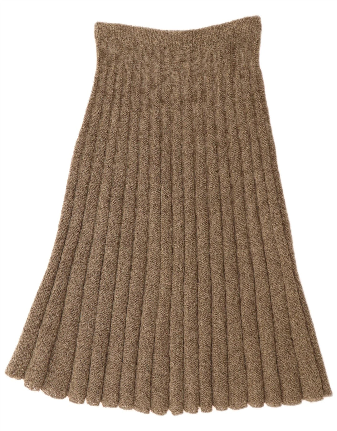 Vintage damestrikket A-line nederdel W28 Medium Khaki