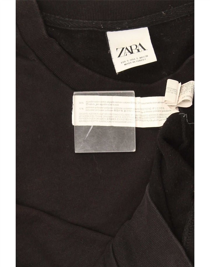 Zara Herre Sweatshirt Jumper Lille sort bomuld