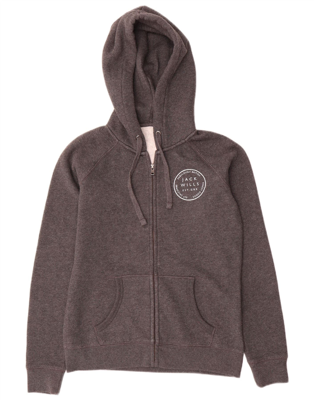 Jack Wills Dame Hættetrøje Sweater UK 12 Medium Grå Bomuld