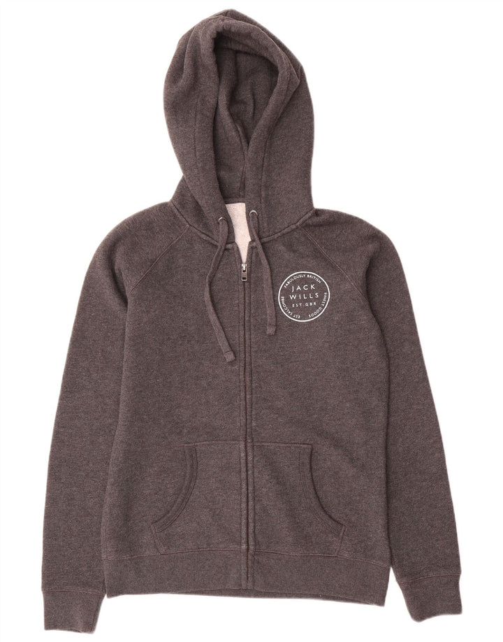 Jack Wills Dame Hættetrøje Sweater UK 12 Medium Grå Bomuld