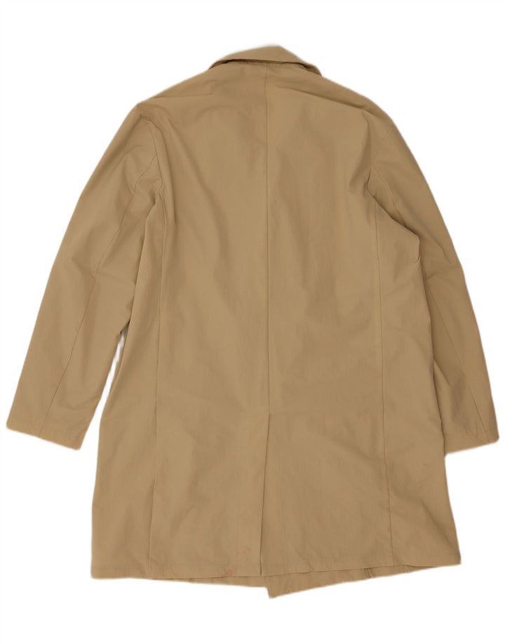 Zara Herre Dobbeltradet Frakke UK 40 Stor Beige Polyamid