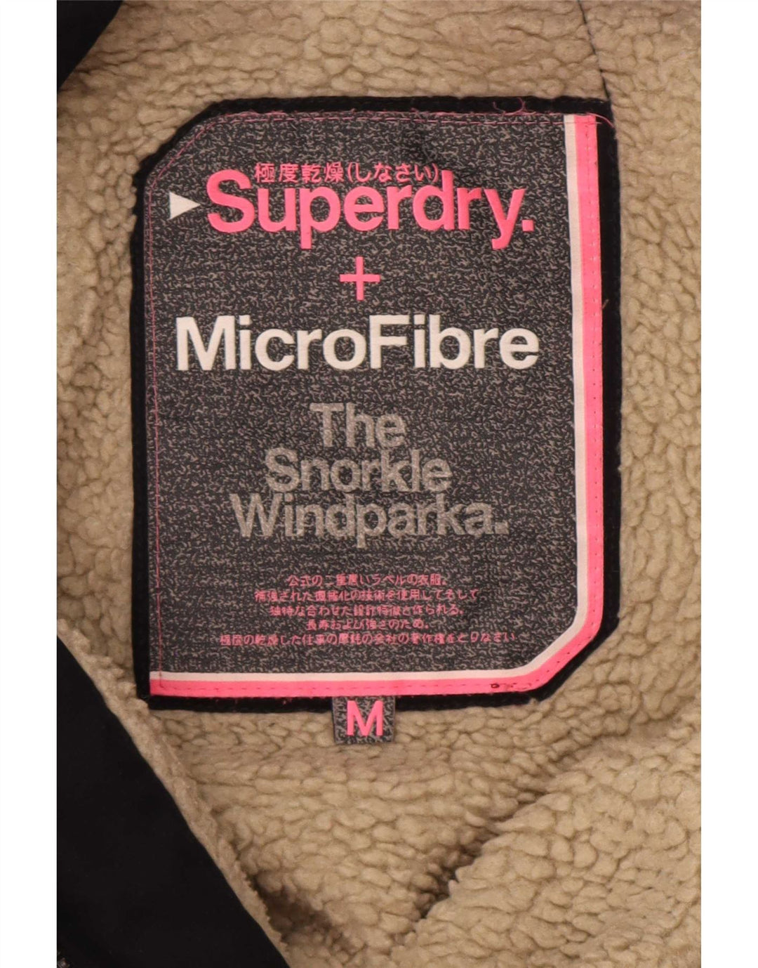 Superdry Windparka vindjakkejakke med hætte til kvinder UK 14 Medium Navy Blue