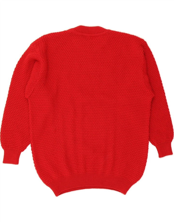 VINTAGE Mens Crew Neck Jumper Sweater Large Red Wool Vintage Vintage and Second-Hand Vintage from Messina Hembry 
