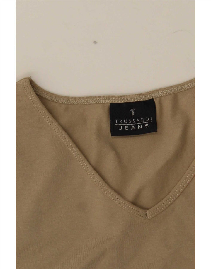 Trussardi Womens T-Shirt Top UK 14 Large Beige