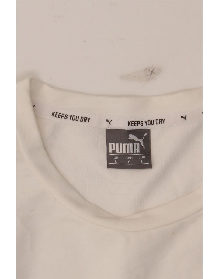 PUMA Womens Graphic Oversized Sweatshirt Jumper UK 16 Large White Vintage Puma and Second-Hand Puma from Messina Hembry 