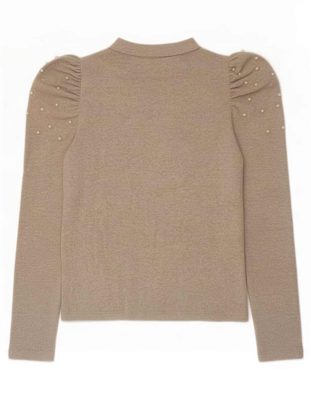 Zara Dametop Langærmet UK 12 Medium Beige Flecked