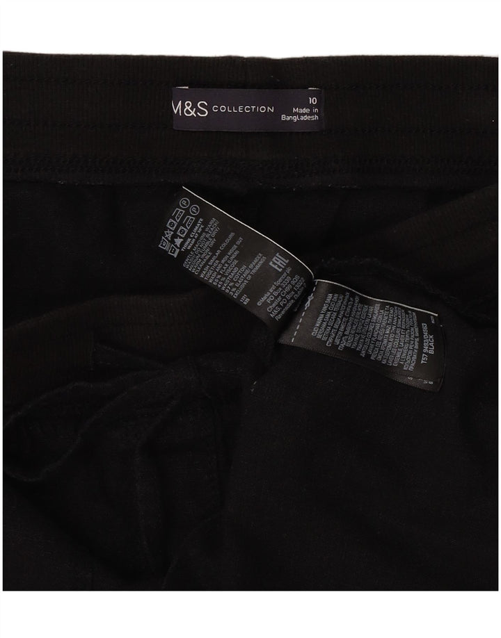 Marks & Spencer Midi-nederdel til kvinder UK 10 Small W30 Black Linen