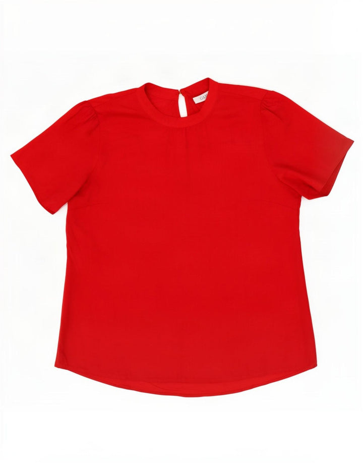 Oasis Damebluse Top UK 14 Stor Rød Polyester