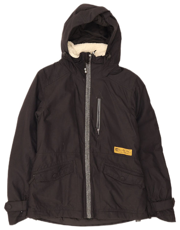 Billabong Womens Hooded Windbreaker Jacket UK 10 Small Black Polyamide