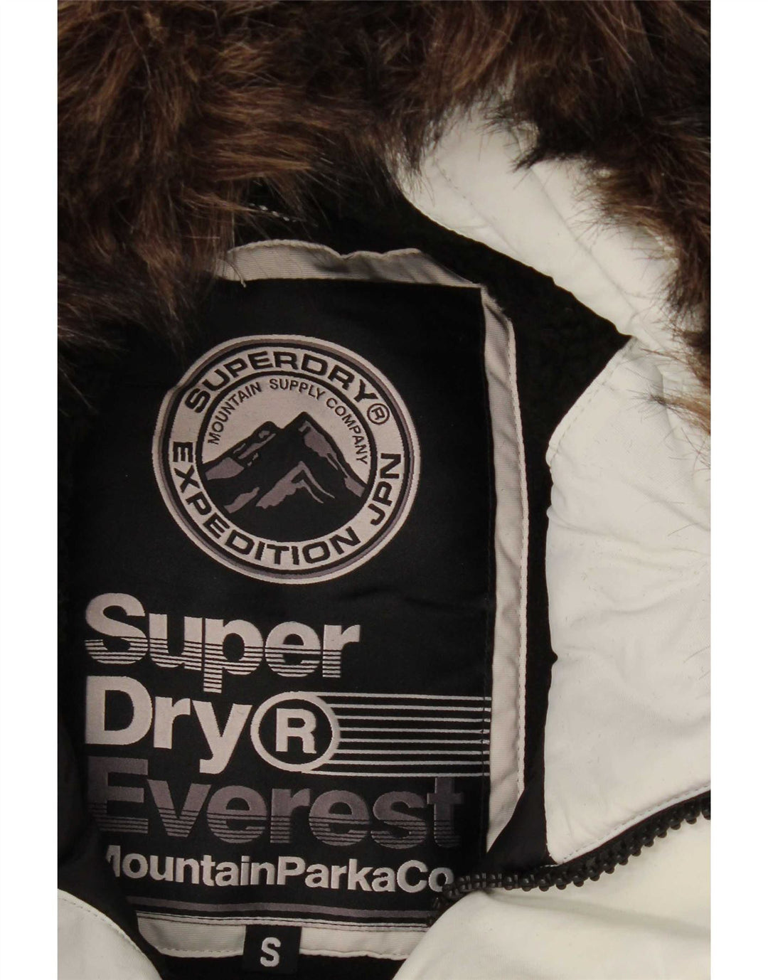 Superdry Parkajakke med hætte til mænd UK 36 Lille hvid polyester