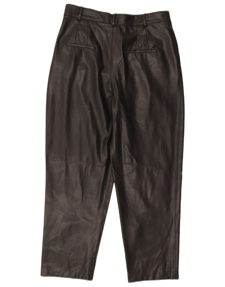 Zara Womens Pegged imiteret læderbuks Små W26 L25 sort polyester