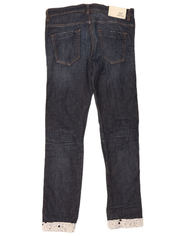 GF Ferre Dame Slim Jeans med lav talje IT 48 XL W34 L31 Navy Blue Colourblock
