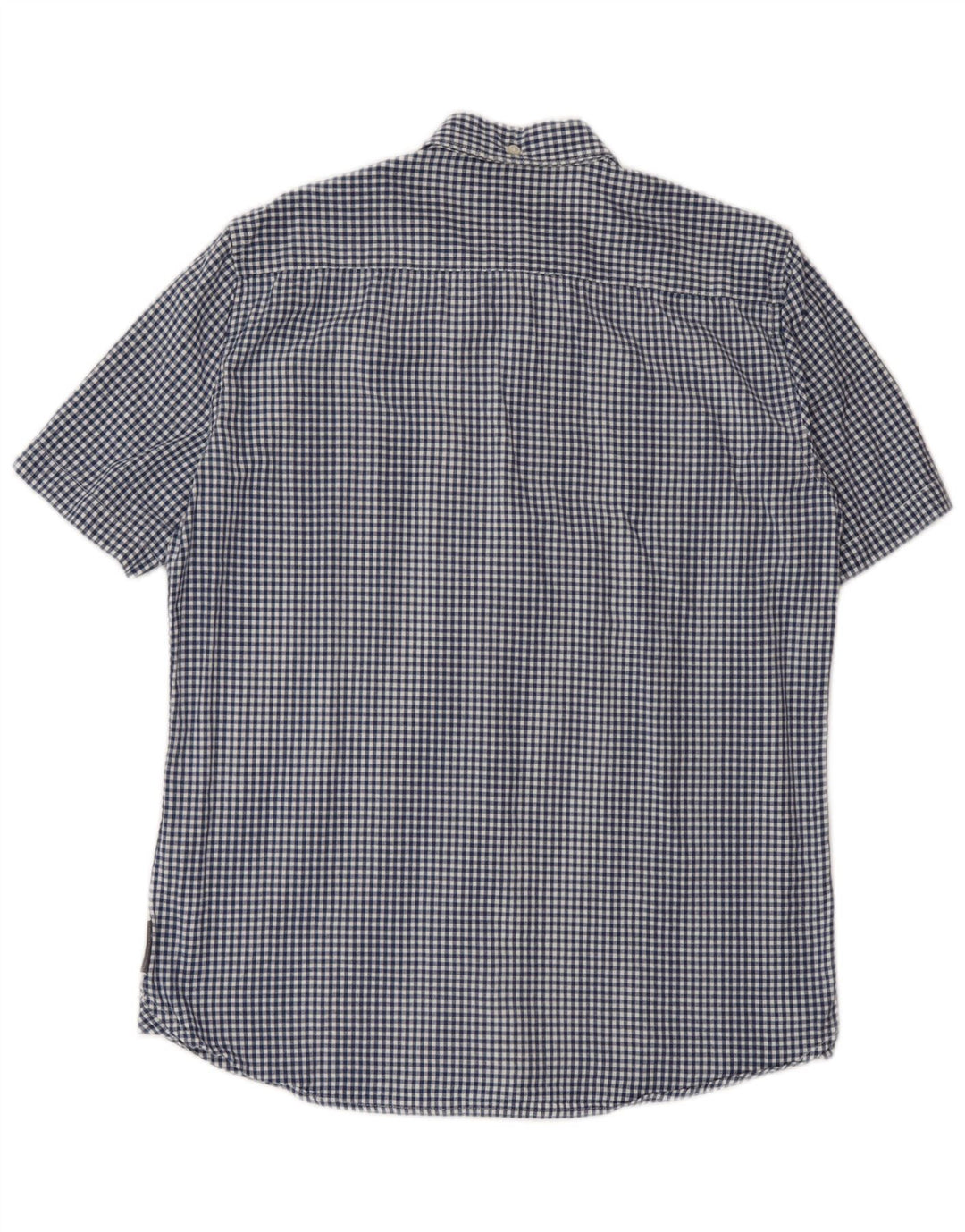 French Connection Kortærmet Herreskjorte Medium Navy Blue Gingham Cotton