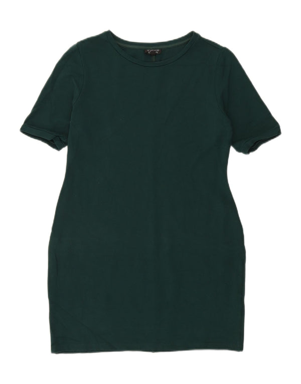 Topshop Womens Sheath Dress UK 16 Large Green Viscose