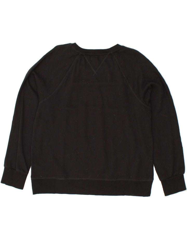 TOMMY HILFIGER Womens Sweatshirt Jumper UK 16 Large Black Colourblock Vintage Tommy Hilfiger and Second-Hand Tommy Hilfiger from Messina Hembry 