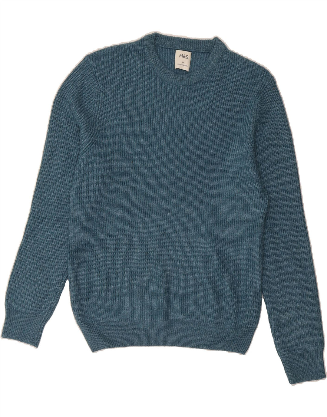 MARKS & SPENCER Womens Crew Neck Jumper Sweater UK 14 Medium Blue Vintage Marks & Spencer and Second-Hand Marks & Spencer from Messina Hembry 