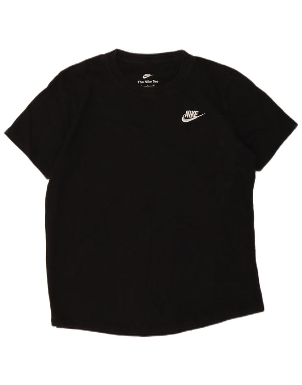 Nike Dame T-Shirt Top UK 10 Small Black Bomuld