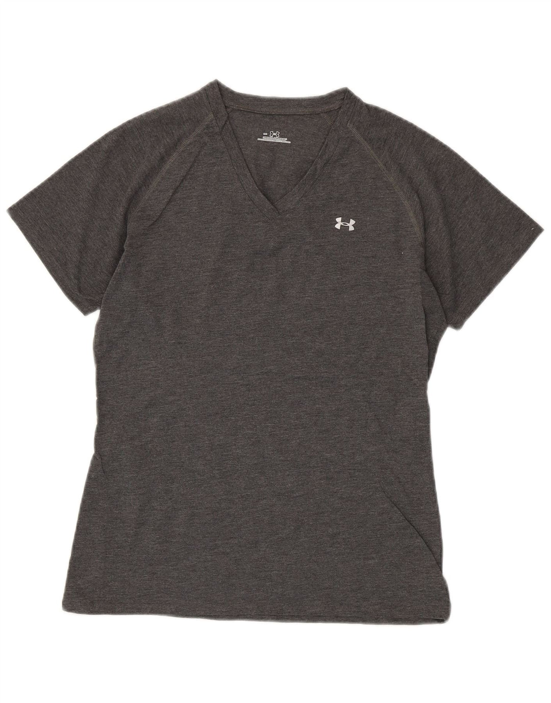 UNDER ARMOUR Dame T-Shirt Top UK 12 Medium Grå Polyester