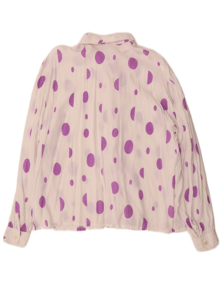 Primavera Firenze Dame Skjorte Bluse UK 14 Medium Hvid Plettet