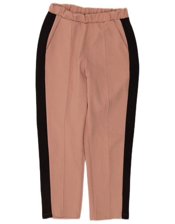 ZARA lige chinosbukser til kvinder Small W26 L25 Pink Colourblock