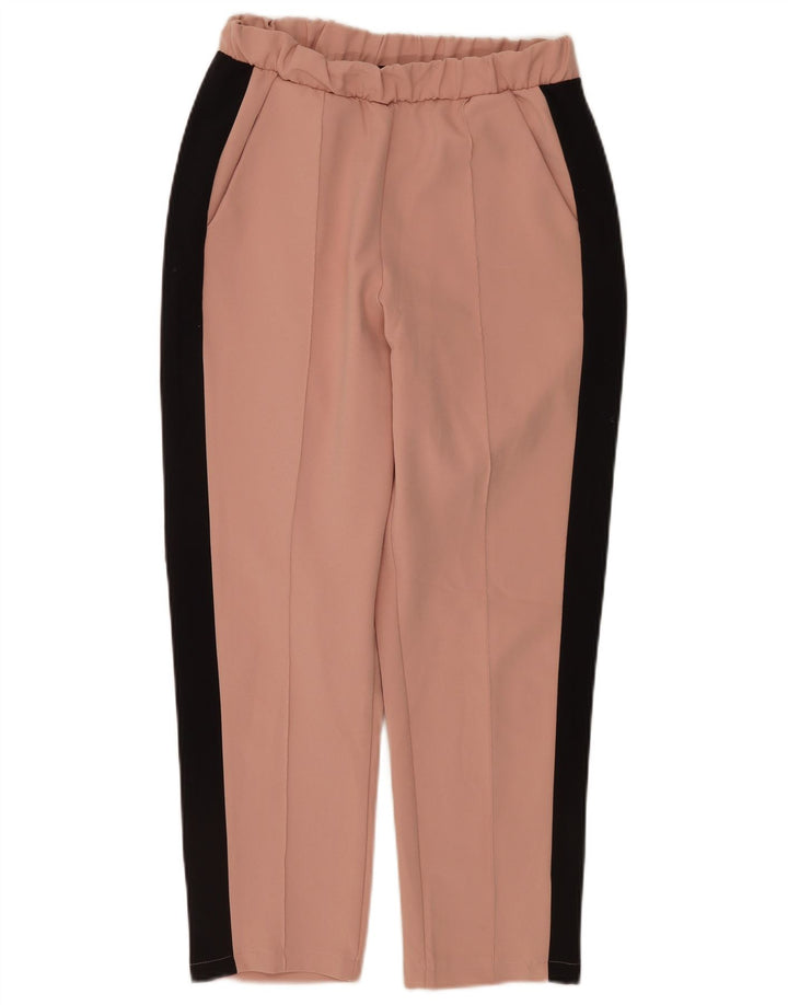 ZARA lige chinosbukser til kvinder Small W26 L25 Pink Colourblock