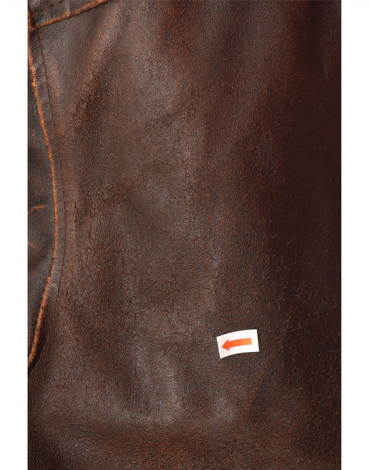 ALAN GORDON Herre læderjakke IT 52 XL Brunt læder