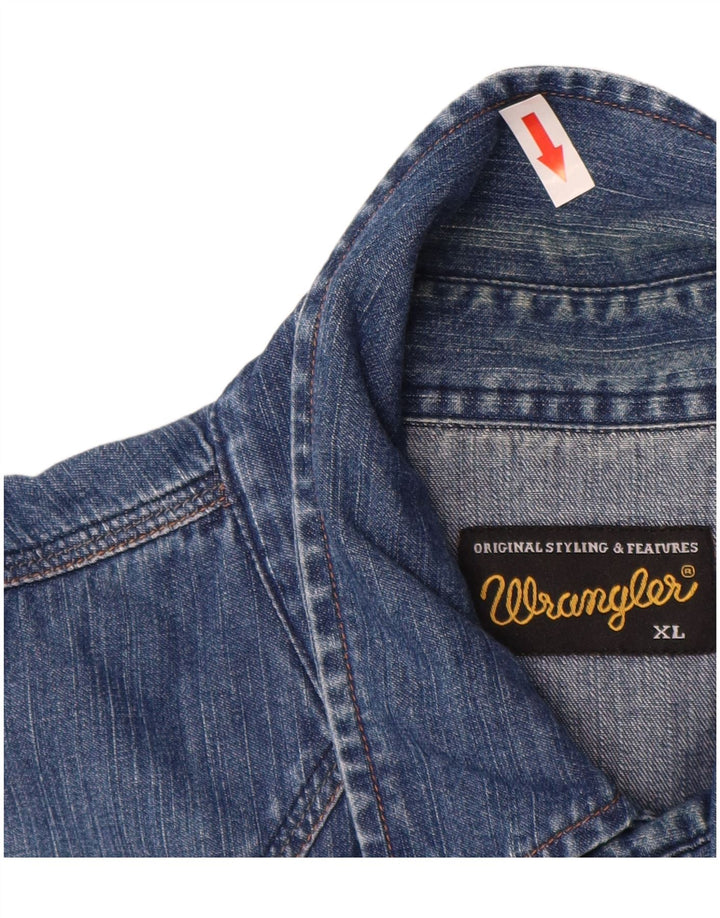 Wrangler Herre Denim Shirt XL Blå Bomuld
