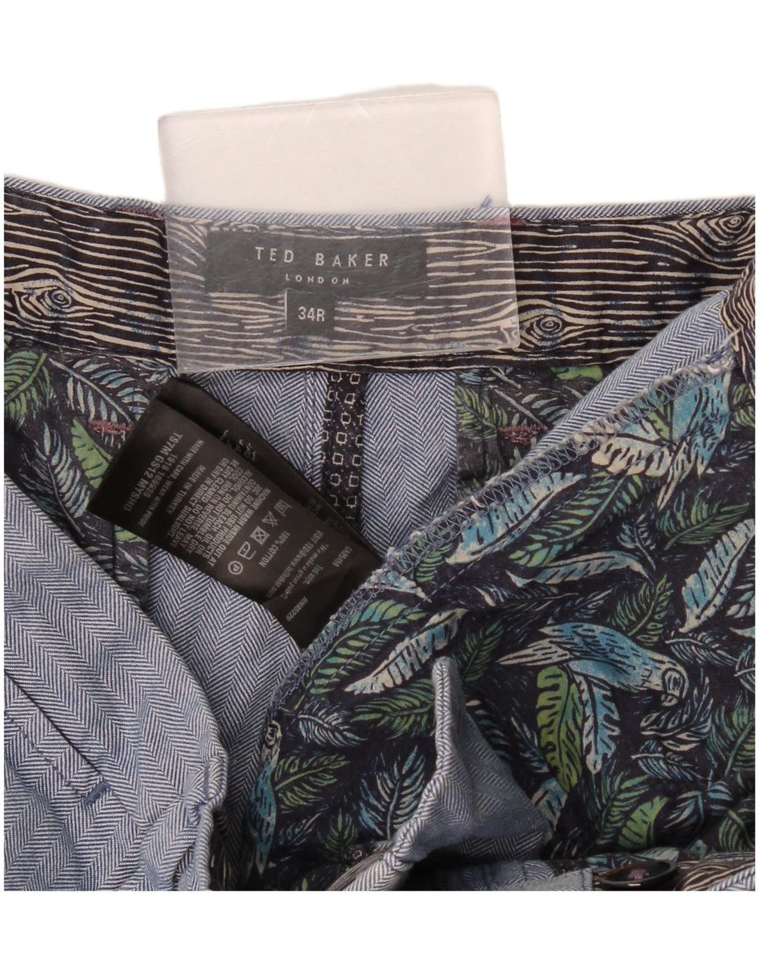 Ted Baker Herre Chino Shorts W34 Large Blue Sildeben Bomuld
