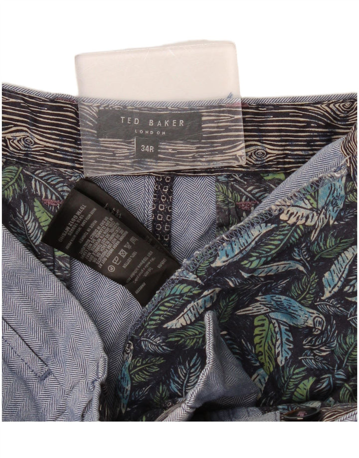 Ted Baker Herre Chino Shorts W34 Large Blue Sildeben Bomuld