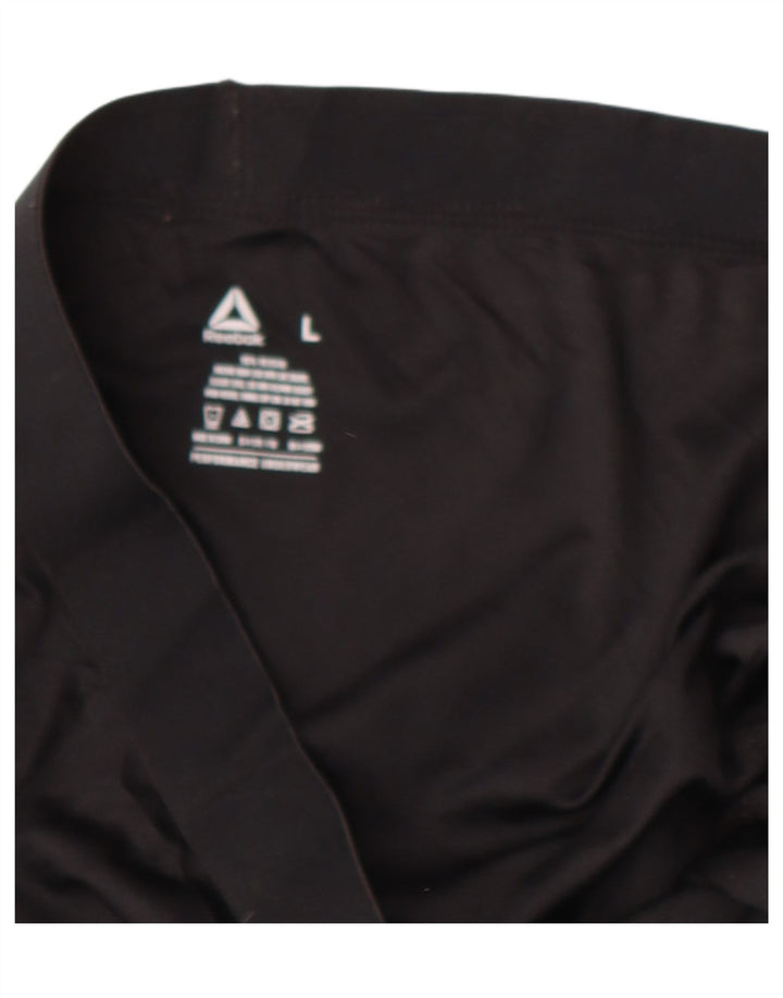 REEBOK Mens Leggings Large  Black Polyester