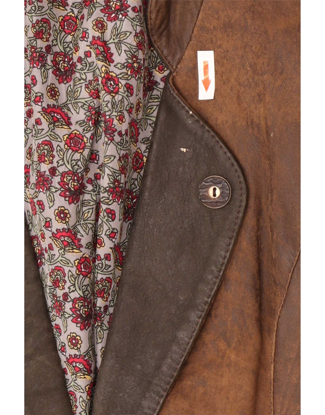 Vintage dame 1-knaps blazerjakke EU 38 Medium Brown Colourblock