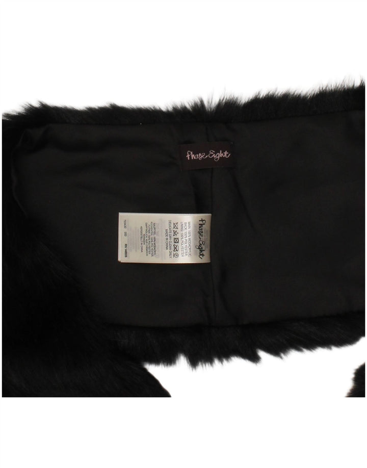 Fase otte kvinders imiteret pels stjålet tørklæde One Size sort polyester vinter