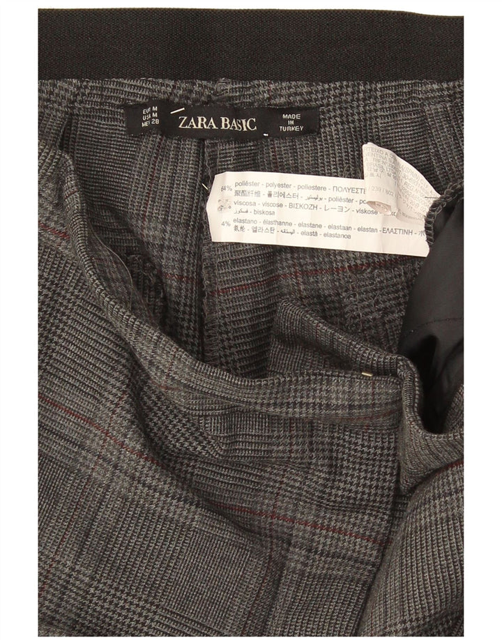 Zara Slim Chino Bukser Medium W32 L26 Grå Ternet polyester
