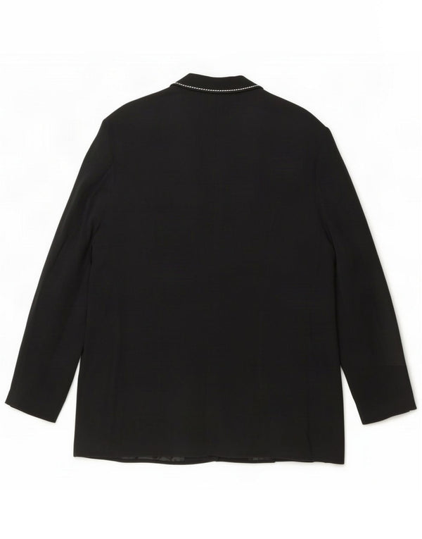 Marks & Spencer Dame 3-knaps blazerjakke UK 22 3XL Sort Viscose