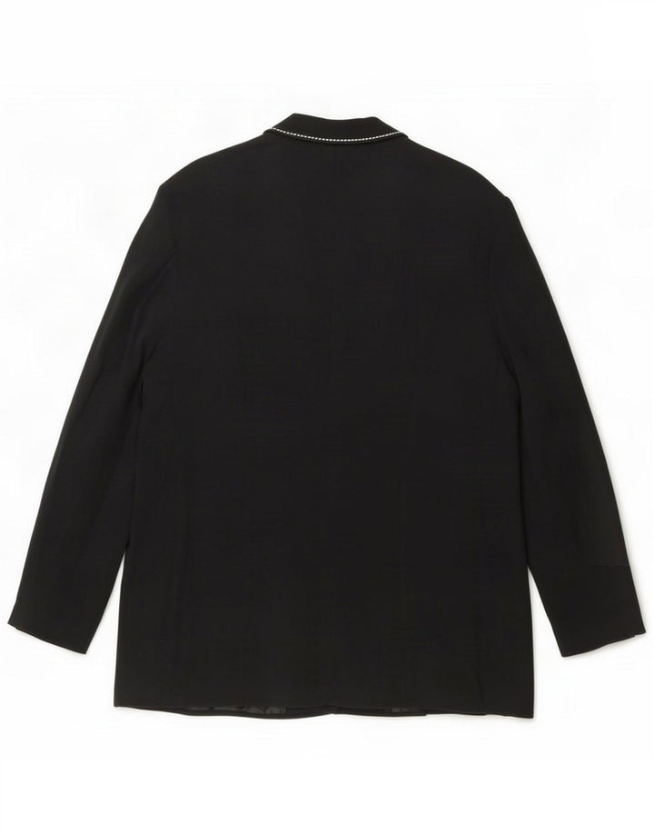 Marks & Spencer Dame 3-knaps blazerjakke UK 22 3XL Sort Viscose