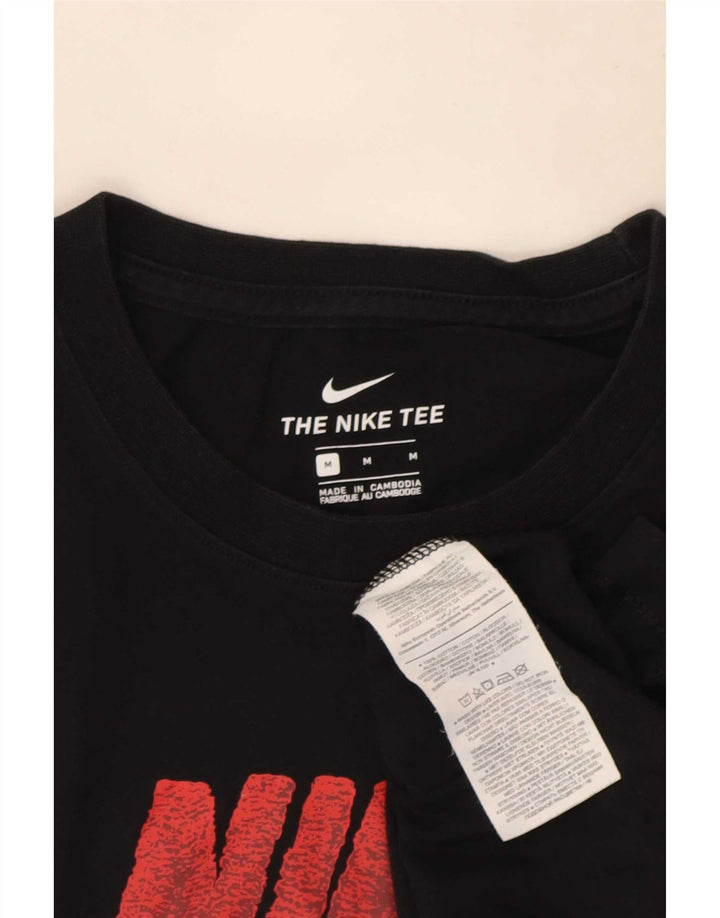 Nike Herre grafisk T-shirt Top Medium Sort Bomuld
