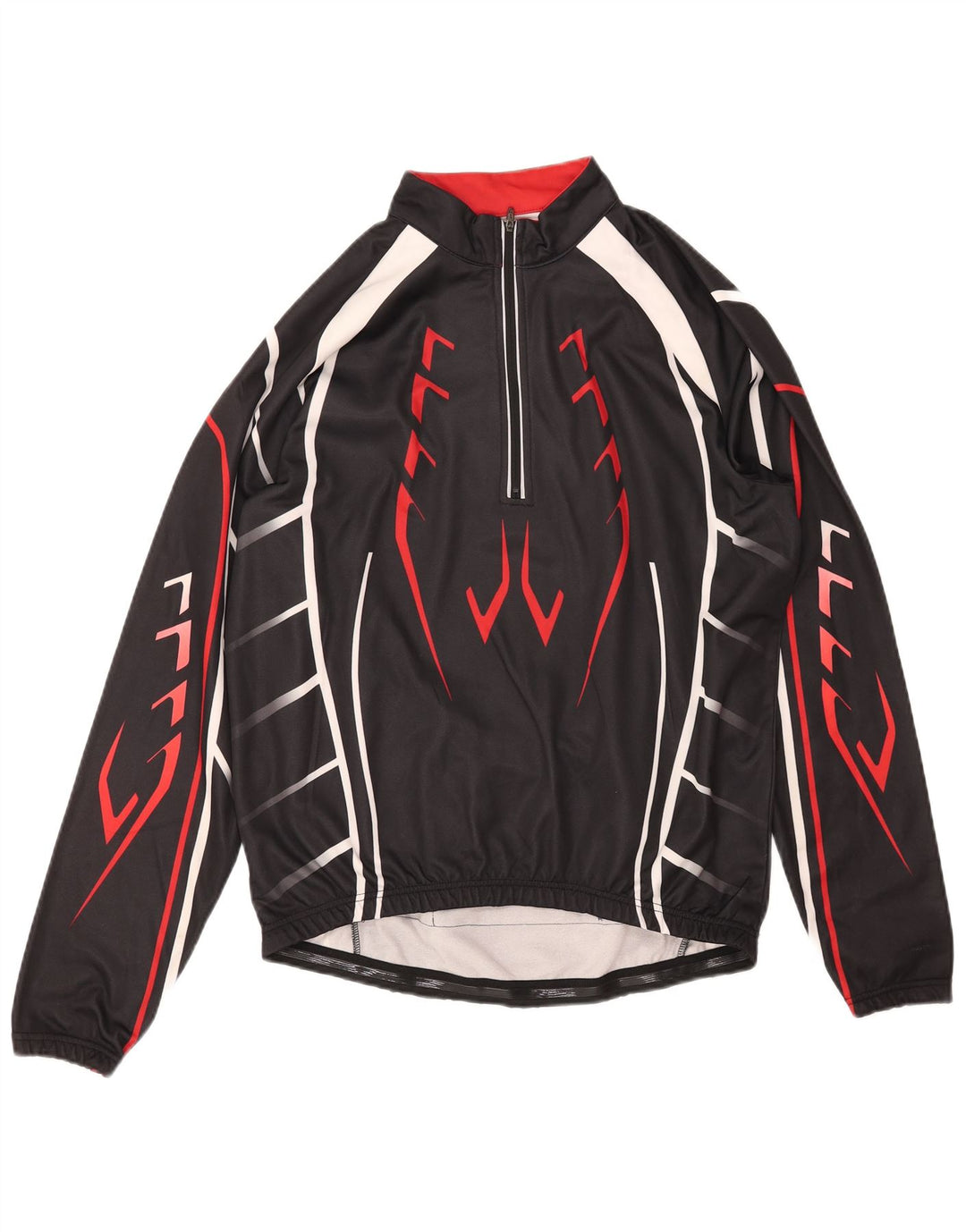 CRANE Herre Zip Neck Pullover Træningsdragt Top IT 52 Stor Sort Geometrisk